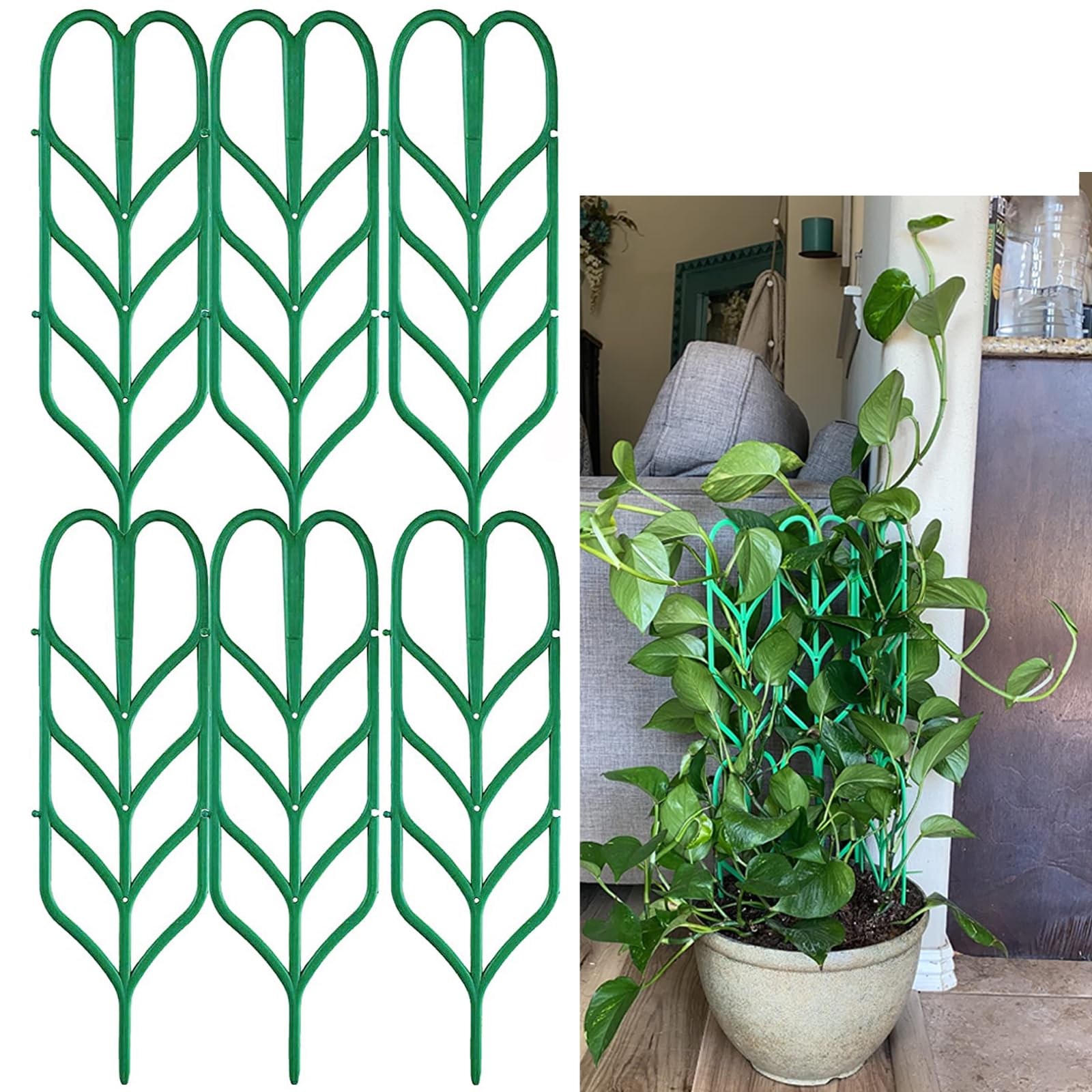 HASTHIP® Garden Trellis for Climbing Plants 6 PCS Plastic Indoor Trellis HASTHIP® Garden Trellis for Climbing Plants 6 PCS Plastic Indoor Trellis